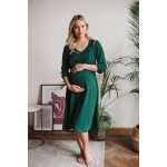 Těhotenské kojící šaty Lovely Midi Dress Bottle Green – Zboží Mobilmania