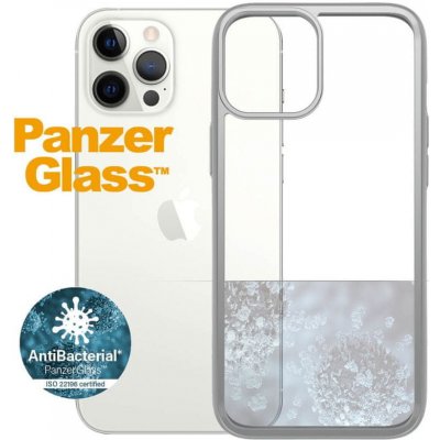Pouzdro PanzerGlass ClearCase Antibacterial Apple iPhone 12 Pro Max stříbrné - Satin Silver 0272