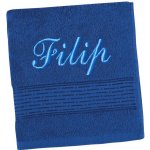 Bellatex Froté osuška proužek s výšivkou jména modrá 70 x 140 cm – Zboží Dáma
