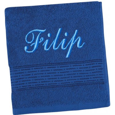 Bellatex Froté osuška proužek s výšivkou jména modrá 70 x 140 cm – Zboží Dáma