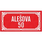 Cedule/tabule k označení ulice (pražská) - červená, bílá – Sleviste.cz