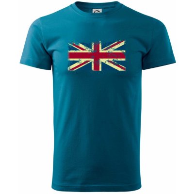 Britská vlajka stará Klasické pánské triko Petrolejová