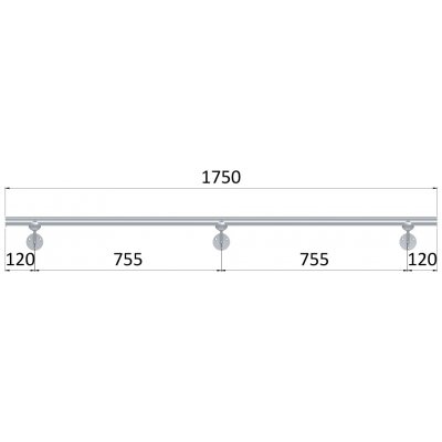 led madlo 1750mm /broušená nerez K320 /AISI304 (set: 3ks úchyt, madlo ø 42.4mm s ukončením a hliníkový profil na led pás) – Zbozi.Blesk.cz