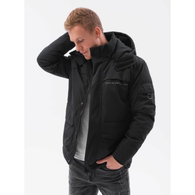 Ombre Clothing pánská zimní prošívaná bunda Jessik C504 černá – Zboží Mobilmania