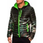 Ombre Clothing pánská prošívaná zimní bunda Avalanche C319 zeleno-maskáčová – Zboží Mobilmania