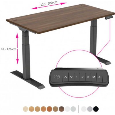 Ergo Interier Sky 120-200 x 80 cm ořech / černý – Hledejceny.cz