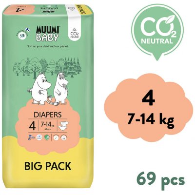 Muumi Baby 4 Maxi 7–14 kg (69 ks), eko pleny