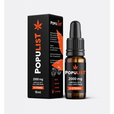 Populist CBD olej 20% 2000 mg Full Spectrum X-STRONG 10 ml – Sleviste.cz