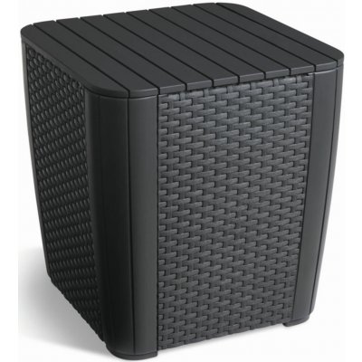 KETER Stůl zahradní s úložným boxem LUZON 43 x 57cm grafit – Zboží Dáma