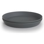 Mushie kulatý talíř 19 cm Smoke tmavě šedý 2 ks – Zboží Mobilmania