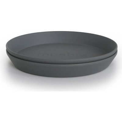Mushie kulatý talíř 19 cm Smoke tmavě šedý 2 ks – Zboží Mobilmania