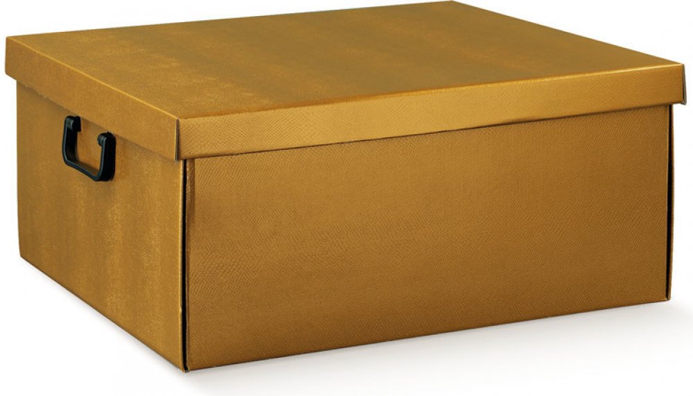 Skládací dárková krabice Easy 47x42x21cm: Stylová krabička s madly, zlatá |  Srovnanicen.cz