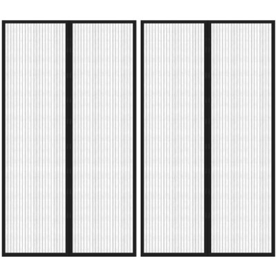 vidaXL Závěsy do dveří proti hmyzu 2 ks s magnety černé 200 x 80 cm – Sleviste.cz