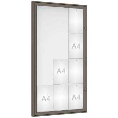 PROCITY Venkovní vitrína Classique, 12 x A4, sklo, šedá PRO | Zboží Auto