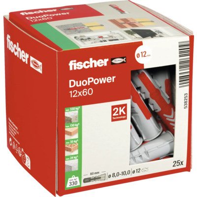 Hmoždinka Fischer DUOPOWER 12x60 mm 25 ks – Zbozi.Blesk.cz