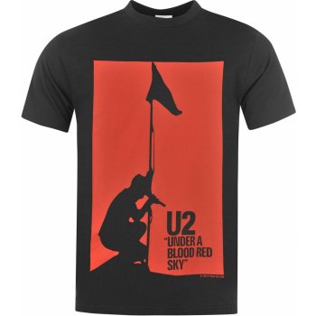 Official U2 T Shirt Mens red Sky