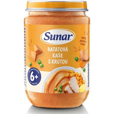 Sunar Batátová kaše s krůtou 190 g – Sleviste.cz