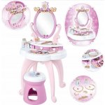 Smoby Kosmetický stolek Disney Princess 2in1 Hairdresser a židle s 10 zkrášlovacími doplňky 94 cm výška – Zboží Dáma