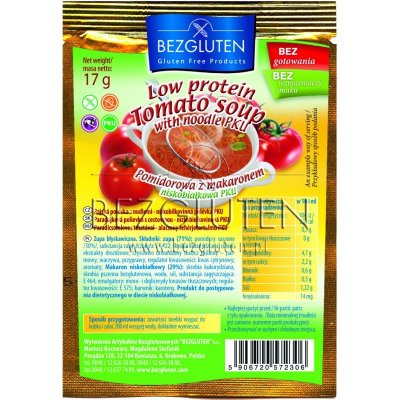 BEZGLUTEN Polévka PKU rajčatová s rýží nízkobílkovinná PKU 17 g