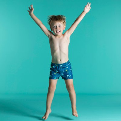 NABAIJI Dětské boxerkové plenkové plavky modré s potiskem 12 MĚSÍCŮ – Zboží Mobilmania
