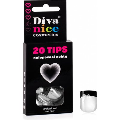 Diva & Nice Cosmetics Nalepovací umělé nehty TIPS 20 - metal Natur black č. 17 – Zboží Dáma