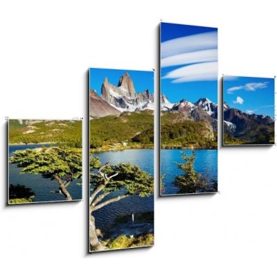 Obraz 4D čtyřdílný - 120 x 90 cm - Mount Fitz Roy, Patagonia, Argentina Mount Fitz Roy, Patagonie, Argentina