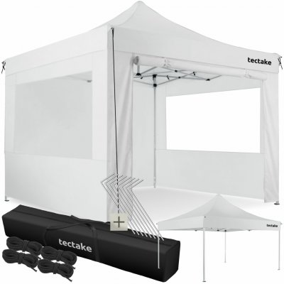 tectake 403153 Skládací pavilon Olivia 3x3 m se 4 bočnicemi bílá hliník – Hledejceny.cz