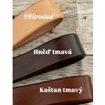 Přívěsek na klíče Kreatinka kožená se jménem Hněď tmavá, Ražba Vzor I., Kroužek karabina – Zboží Dáma