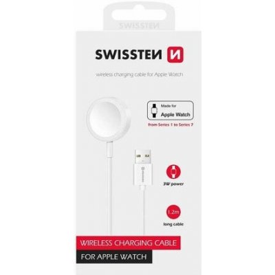 SWISSTEN Magnetický nabíjecí kabel pro Apple Watch USB, 1,2 m, bílá