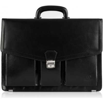 Paolo Peruzzi pánská kožená aktovka VINTAGE černá – Sleviste.cz