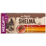 Shelma Cat kuřecí hovězí kachní a krůtí 40 x 85 g – Sleviste.cz