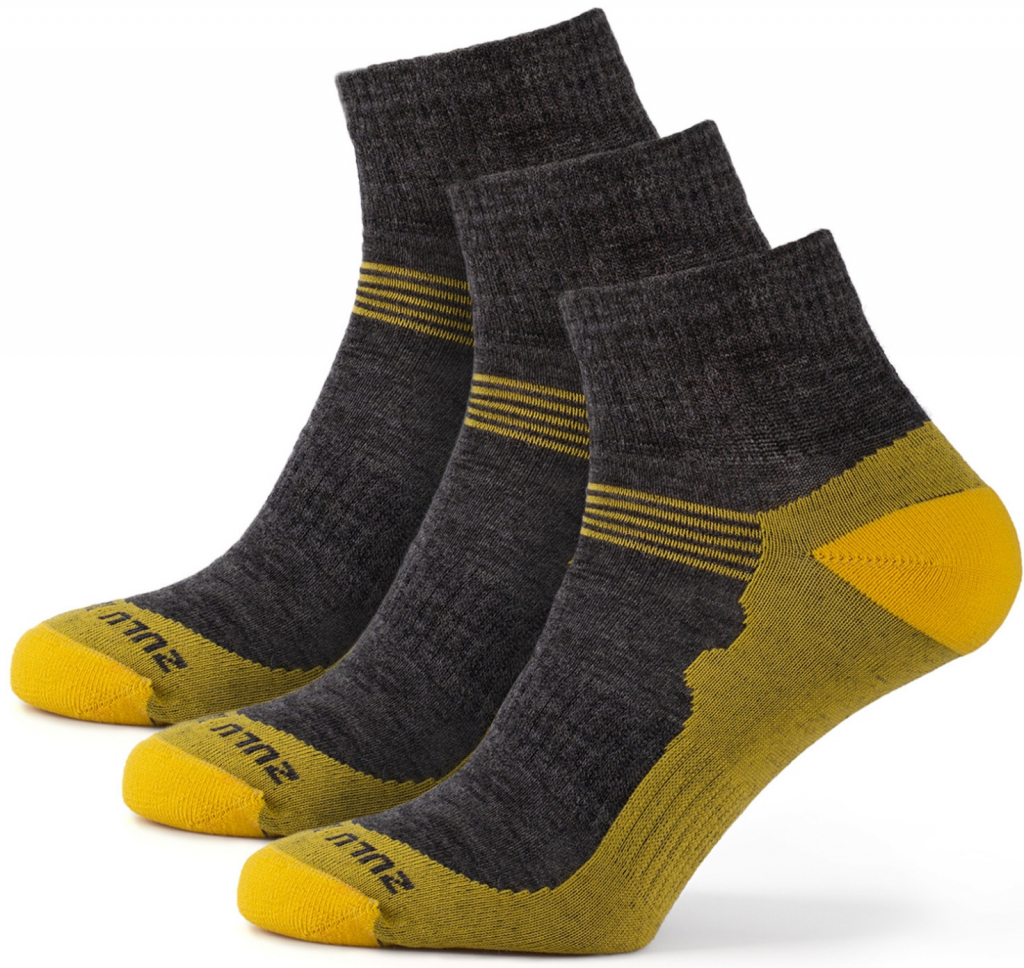 Zulu ponožky Merino Lite Men 3 pack šedá/žlutá