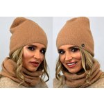 Fashionweek Exkluzivní alpakový zimní set čepice a šála ZIZI-AL1 Camel – Hledejceny.cz