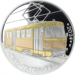 Česká mincovna Stříbrná mince 500 Kč Tramvaj ČKD Tatra T3 2024 Proof 25 g