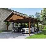 SKAN HOLZ Přístřešek na auto Wallgau 620 x 750 cm ořech – Zboží Mobilmania