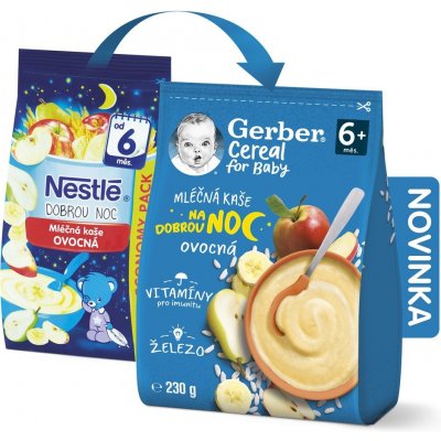 Gerber cereální mléčná kaše na dobrou noc s ovocem 230 g