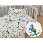 Biante Dětské povlečení Sandra SA-501 Modří ptáčci a větvičky na bílém 90 x 130 cm 40 x 60 cm – Hledejceny.cz