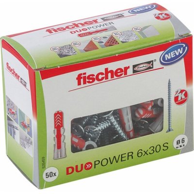 Fischer Hmoždinka DuoPower 6 x 30 S se šrouby, 50 ks – Hledejceny.cz