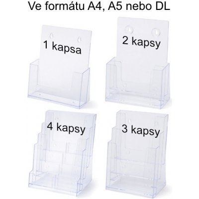 SCRITTO Reklamní Stojánek na letáky economy Formát DL (1/3 A4), 4 kapsy (4D13A4P)