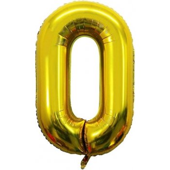 Atomia fóliový balón narozeninové číslo 0 zlatý 46 cm