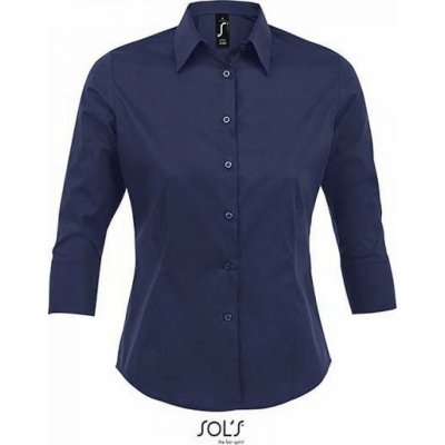 Sol's dámská strečová košile se 3/4 rukávy tmavá modrá – Zboží Dáma