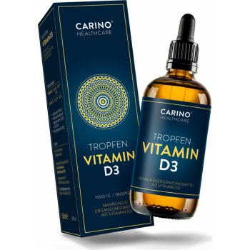 Carino Healthcare Vitamin D3 + K2 kapky vysoce dávkované vegetariánské K2 Vitamín 99,7% MK7 All-Trans & 1.000 I.E D3 na kapku 50 ml