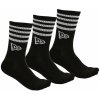 New Era 3 páry ponožek Stripe Crew 3Pack Black