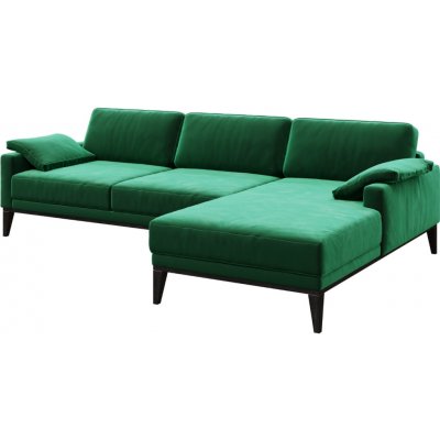 Mesonica Zelená sametová rohová pohovka Musso, pravá, 248 cm – Hledejceny.cz