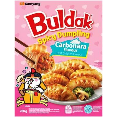 Samyang Knedlíčky s příchutí pikantního kuřete Buldak Carbonara 700 g – Sleviste.cz