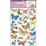 Anděl Přerov Samolepky na zeď barevní motýli 48x29cm – Zboží Mobilmania