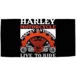 Sablio Ručník s potiskem Harley Davidson Live to ride 50 x 100 cm – Zboží Dáma