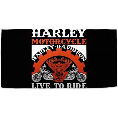 Sablio Ručník s potiskem Harley Davidson Live to ride 50 x 100 cm – Zboží Dáma