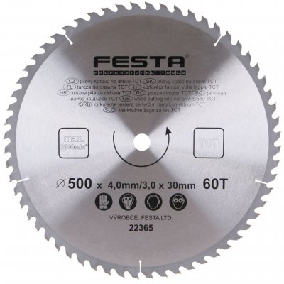 Festa Pilový kotouč do dřeva TCT 500mm /4.0/30/60 – Zboží Dáma