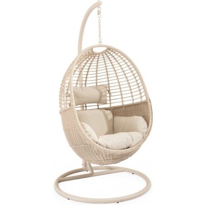 Somcasa závěsné křeslo z umělého ratanu Hannover Béžové – Zboží Dáma